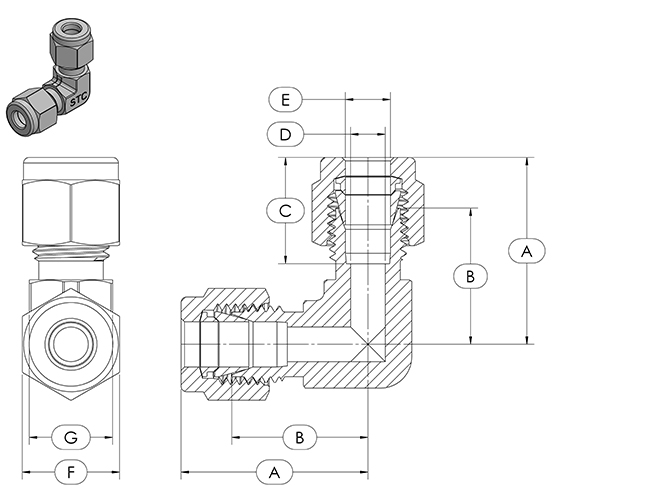 Compression Fitting Specifications - FCC - Female Connector