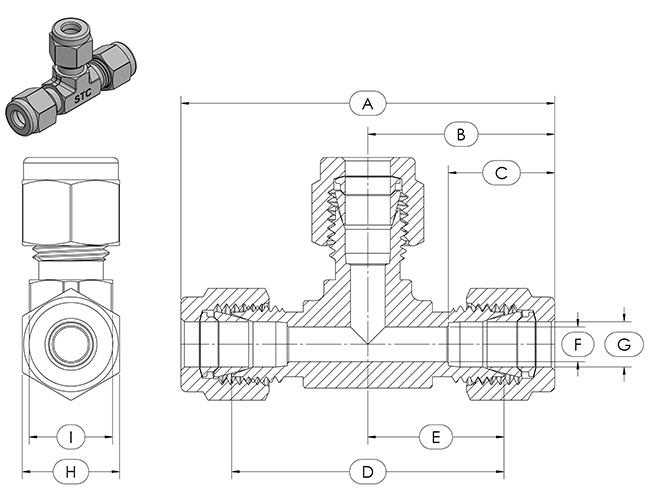 Compression Fitting Specifications - TUC - Tee Union